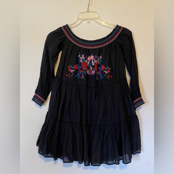 EUC Free People Womens Sunbeams A-line Dress SZ XS Black - Picture 2 of 5